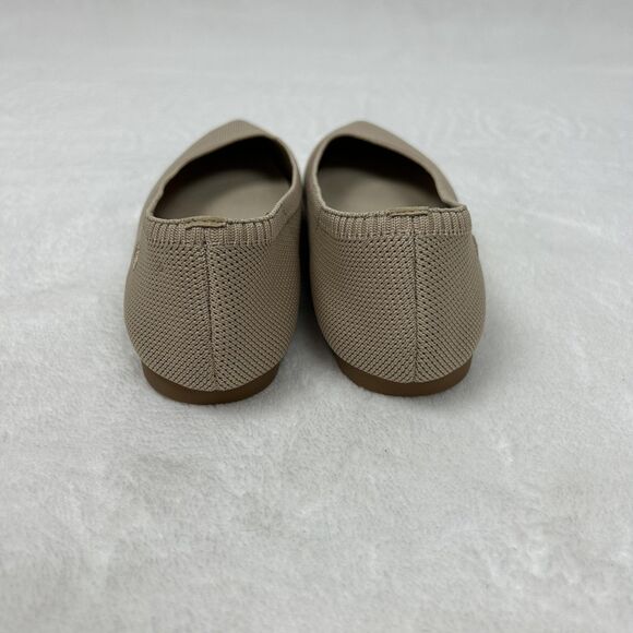 Vivaia Shoes Womens Size 39 Beige Knit Pointed Toe Flats Slip On Comfort Ballet - Picture 6 of 7